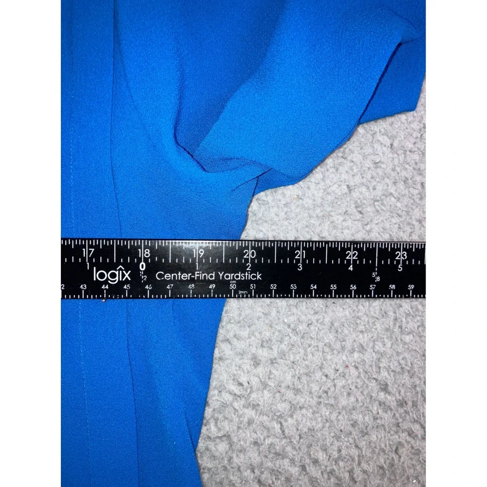 Tunic‎ Dress 10-12 Cobalt Blue Embellished Lagenlook Layering Long Sleeve Modest